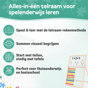 Cadre de comptage en bois avec 10 leçons de calcul